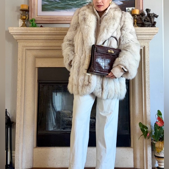 Blue Fox fur Coat Finland Origin size 2 - Picture 3 of 16